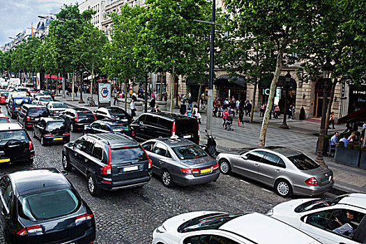 交通,香榭丽舍大街,巴黎,法国