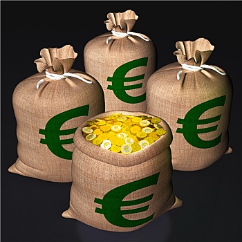 包,硬币,欧洲,经济