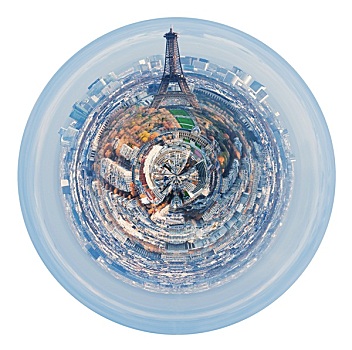 埃菲尔铁塔,球体,全景,巴黎