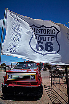 亚利桑那,历史,66号公路,雪佛兰,拖车,巨大,旗帜,塞利格曼