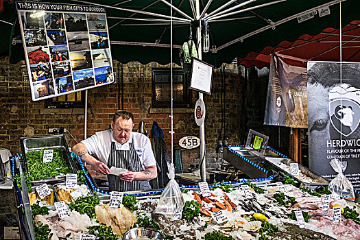 鱼贩,博罗市场,伦敦
