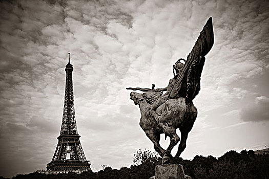 埃菲尔铁塔,雕塑,巴黎,法国