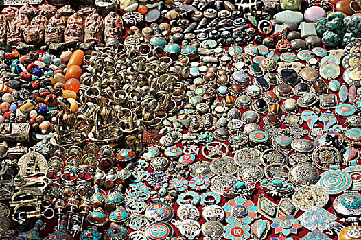 戒指,饰品,纪念品,加德满都,加德满都山谷,尼泊尔,亚洲