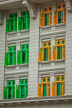 文化遗产,彩色,窗户,新加坡