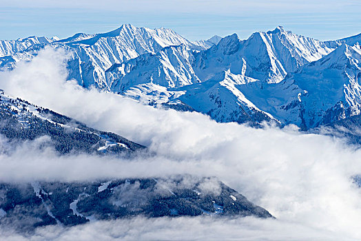 阿尔卑斯山,冬天,提洛尔,奥地利,欧洲