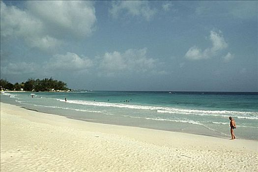 间隙,海滩,岛屿,巴巴多斯,加勒比海