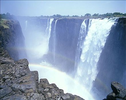 彩虹,景色,瀑布,维多利亚瀑布,津巴布韦