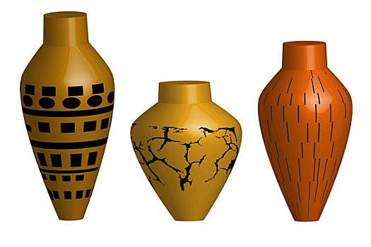 陶瓷,花瓶,插画