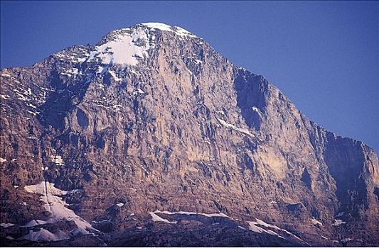 日落,山顶,上面,阿尔卑斯山,瑞士,欧洲