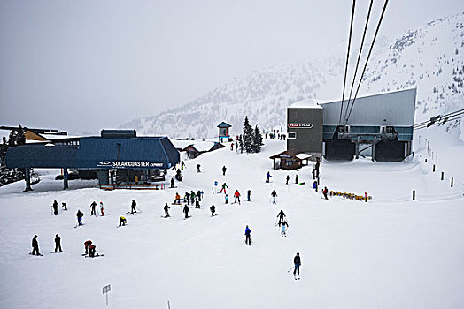 下坡,滑雪胜地,惠斯勒,不列颠哥伦比亚省,加拿大