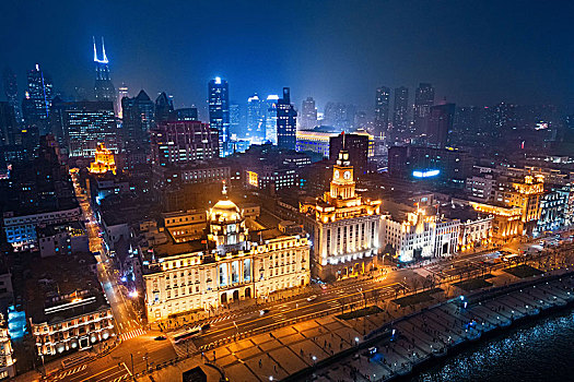 上海,俯视,夜景