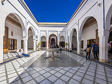 巴伊亚,宫殿,建造,1867年,历史,麦地那,玛拉喀什,摩洛哥,非洲