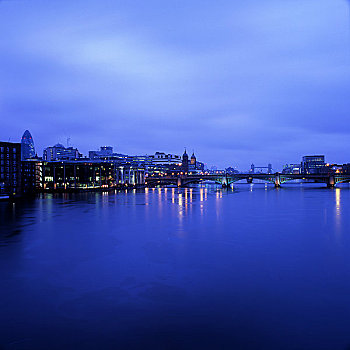 英格兰,伦敦,南华克,泰晤士河,桥,黎明,设计,罗勒