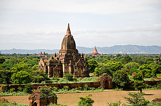 塔,盒子,佛教,老,蒲甘,异教,缅甸,东南亚,亚洲