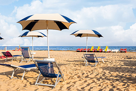 伞,海滩,放松,日落