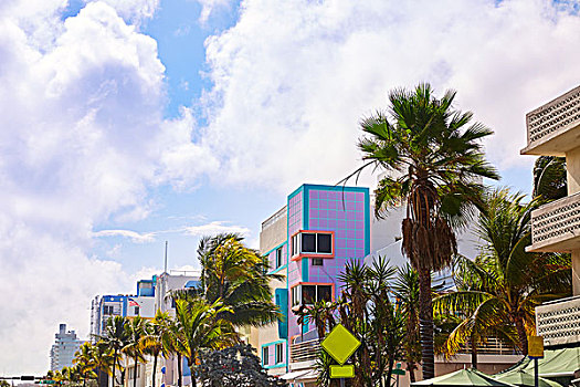 迈阿密海滩,海洋,大道,艺术装饰,地区,佛罗里达,美国