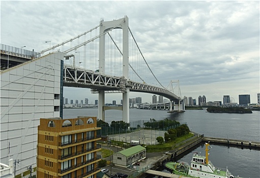 日本东京国际码头的桥梁