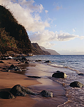 夏威夷,考艾岛,海耶纳,州立公园,纳帕利海岸,海滩,大幅,尺寸