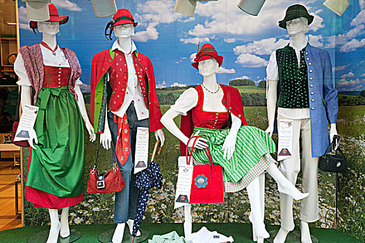 德国,巴伐利亚,慕尼黑,玛利亚广场,百货公司,橱窗展示,现代,服饰