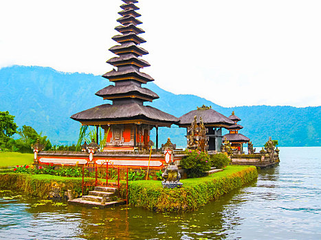 乌兰巴托,水,庙宇,巴厘岛
