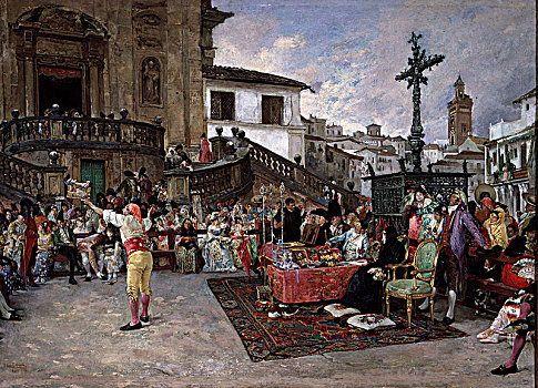 抽奖,圣徒,油画,帆布,罗马,1875年
