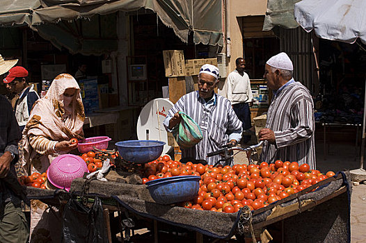 摩洛哥,城镇,达鲁丹,麦地那,老城,市场,农产品