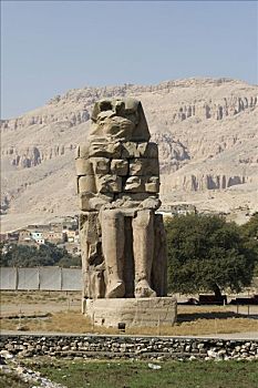 巨像,约旦河西岸,路克索神庙,尼罗河流域,埃及,非洲