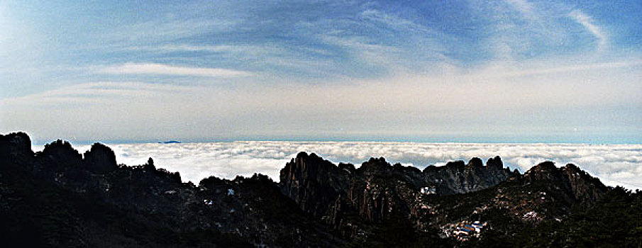 安徽,黄山,全景,宽幅,云海,雪景,日出,日落,雾淞,全山