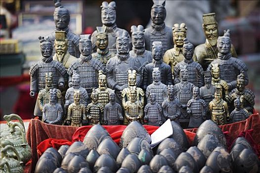中国,陕西,西安,纪念品,微型,赤陶,战士,雕塑