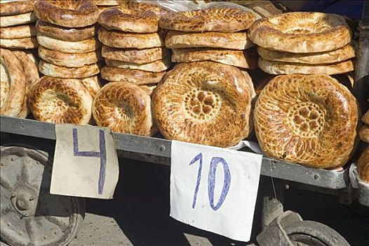 装饰,新鲜,面包,市场,比什凯克,吉尔吉斯斯坦