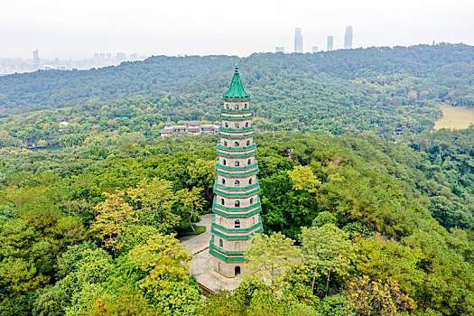 航拍广西南宁青秀山风景区龙象塔