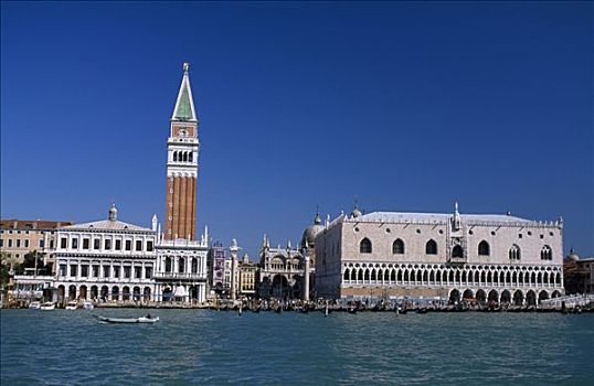 威尼斯,水岸,入口,大运河,渡船,公爵宫,大教堂
