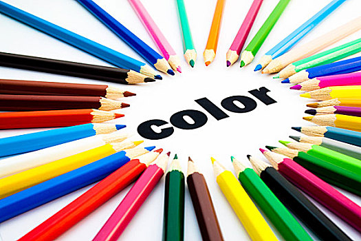 彩色,铅笔,文字