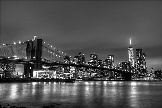 布鲁克林大桥,黄昏,纽约