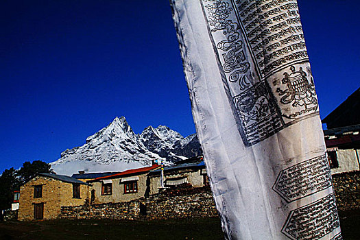 经幡,尼泊尔,小路,四月,2007年