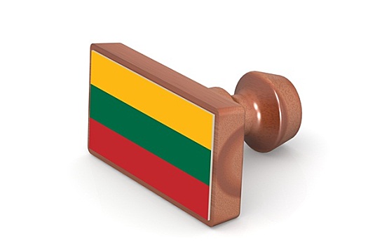 木质,图章,立陶宛,旗帜