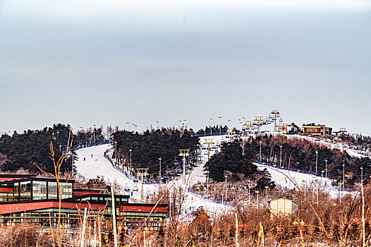 中国长春天定山滑雪场景观