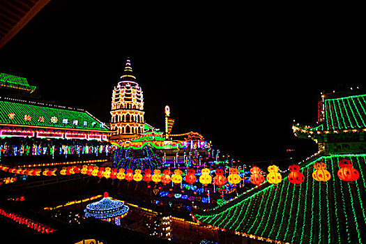 灯光,极乐寺,槟城,马来西亚