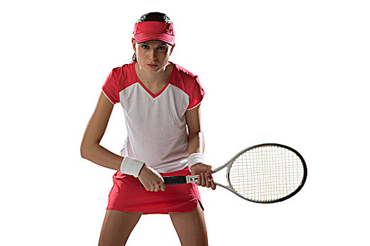 年轻,女人,头像,玩,网球,棚拍