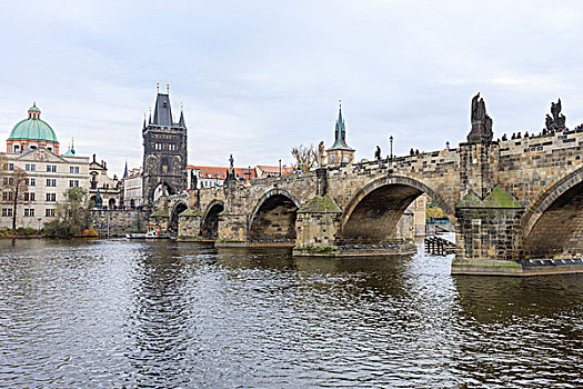 14世纪,查理大桥,伏尔塔瓦河,布拉格,捷克共和国