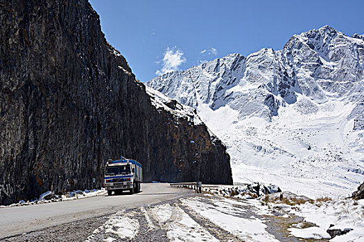卡车,雪,死亡,道路,玻利维亚,南美