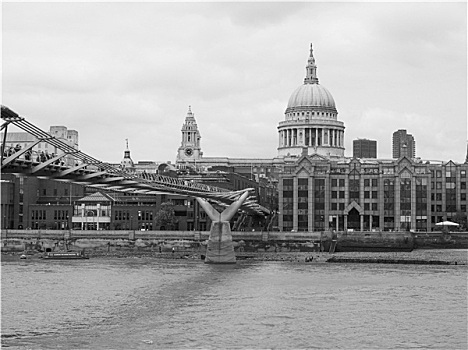 黑白,千禧桥,伦敦
