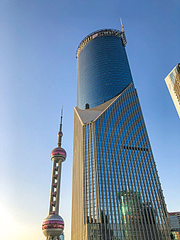 上海陆家嘴金融区中国银行大楼特写
