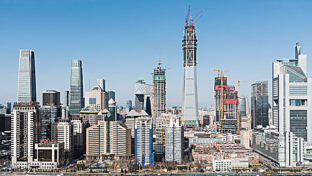 建设中的北京国贸