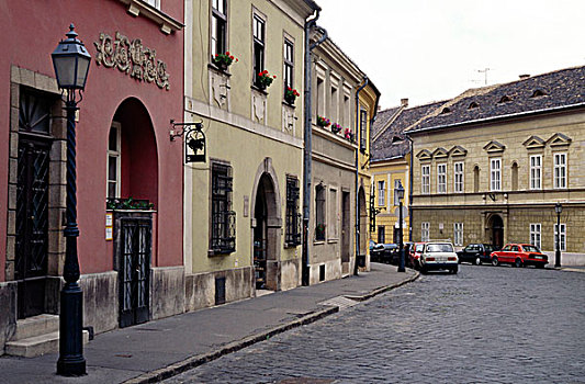 汽车,停放,街道,布达佩斯,匈牙利