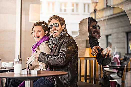 情侣,咖啡,街边咖啡厅