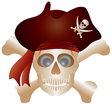 头骨,海盗,帽子,插画
