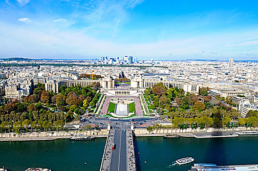 防卫,巴黎,法国,风景,上面,埃菲尔铁塔