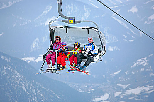 椅子,举起,施蒂里亚,奥地利,阿尔卑斯山,欧洲