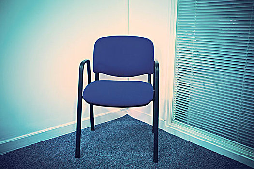蓝色,椅子,角,旁侧,百叶窗
